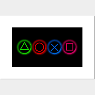 Controller Buttons Neon Posters and Art
